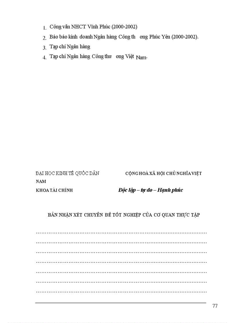 image for page Một số giải pháp nâng cao chất lượng tín dụng trung dài hạn tại Ngân hàng Công thương Phúc Yên 1