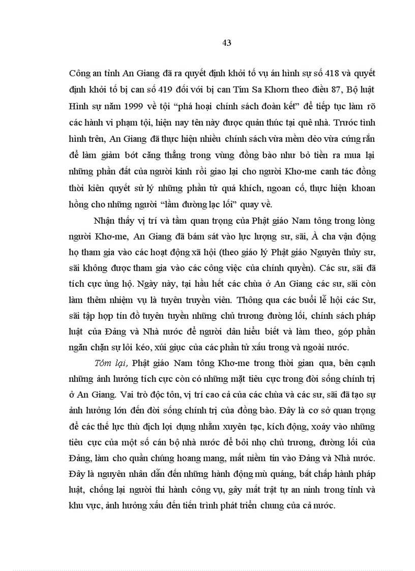 image for page Phật giáo Nam Tông và ảnh hưởng của nó đối với đời sống tinh thần người Khơ me ở An Giang hiện nay 1