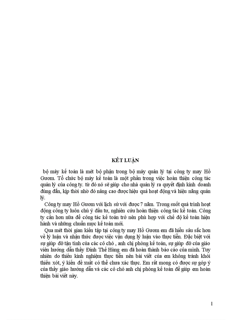 image for page Đặc điểm tổ chức một số phần hành kế toán chủ yếu tại công ty may Hồ Gươm