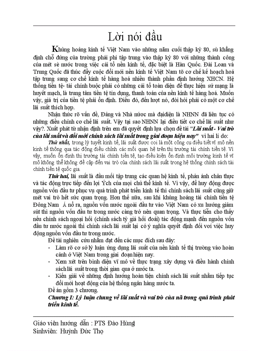image for page Lãi suất Vai trò của lãi suất và đổi mới chính sách lãi suất trong giai đoạn hiện nay