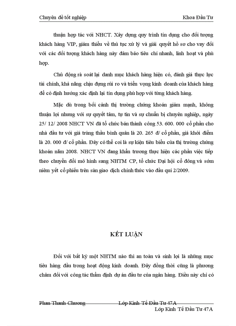 image for page Các phương pháp chủ yếu được áp dụng trong thẩm định tài chính dự án đầu tư tại Chi nhánh Ngân hàng Công Thương Thanh Xuân Thực trạng và một số ý kiến đề xuất 1
