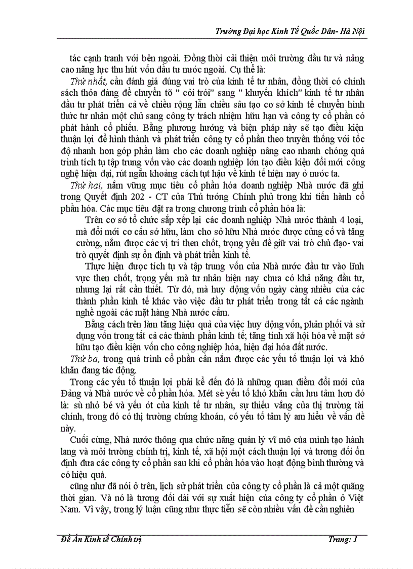 image for page Công ty cổ phần và vai trò của nó trong phát triển kinh tế ở nước ta hiện nay 1