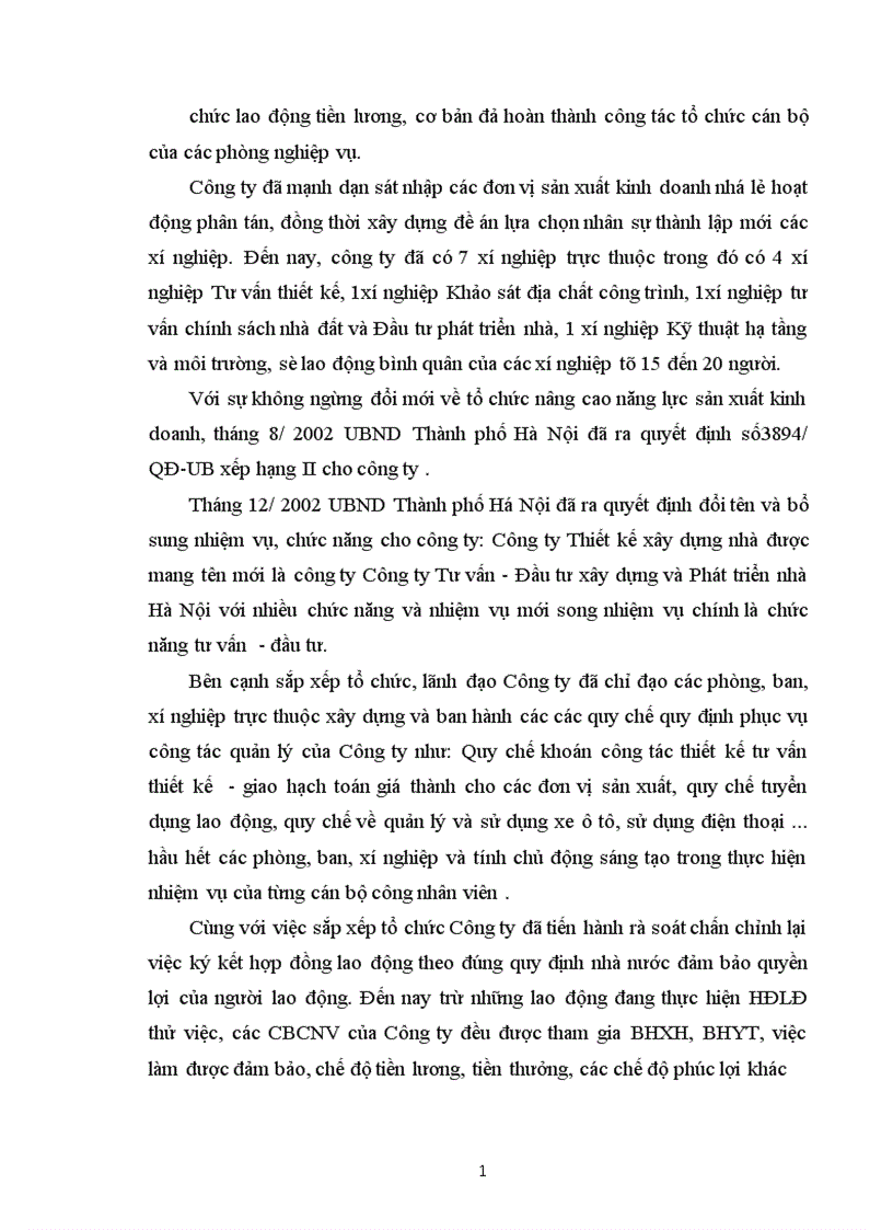 Báo cáo thực tập tổng hợp của công ty tư vấn đầu tư xây dựng và phát triển nhà hà nội
