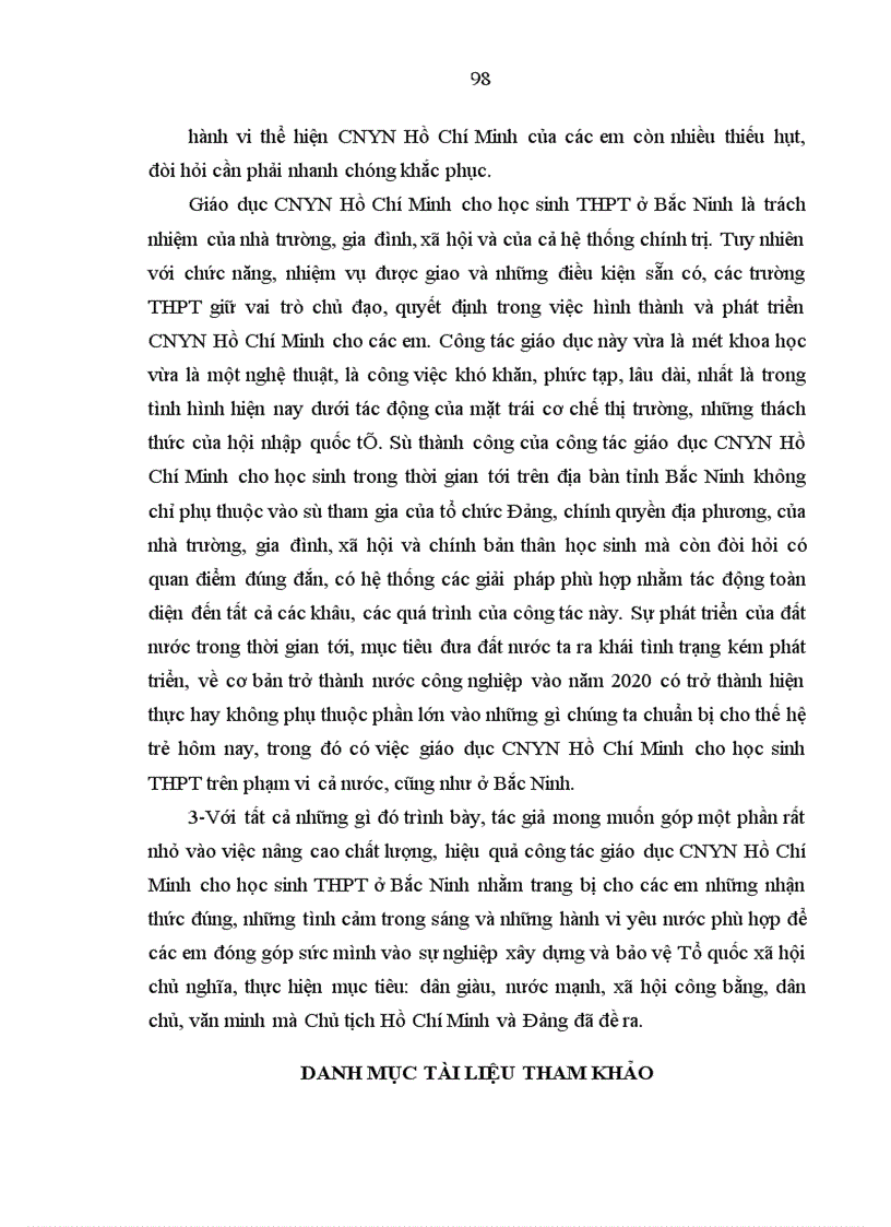 image for page Giáo dục chủ nghĩa yêu nước Hồ Chí Minh cho học sinh trung học phổ thông tỉnh Bắc Ninh trong thời kỳ đẩy mạnh công nghiệp hoá hiện đại hoá đất nước