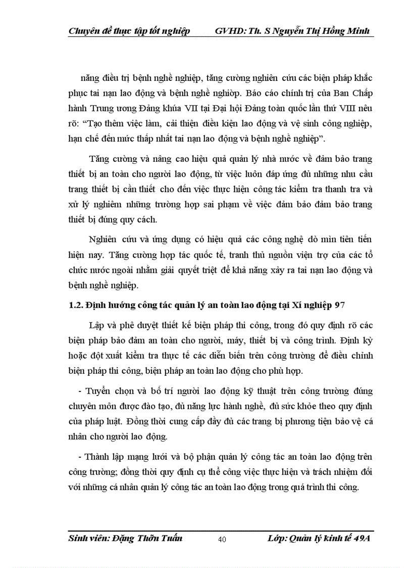 image for page Hoàn thiện quy trình quản lý an toàn lao động tại xí nghiệp 97 Tổng công ty xây dựng Trường Sơn 1