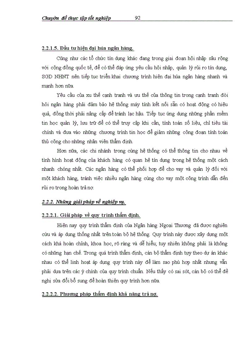 image for page Thực trạng công tác thẩm định khả năng trả nợ của khách hàng vay vốn trung và dài hạn tại sở giao dịch ngân hàng ngoại thương việt nam