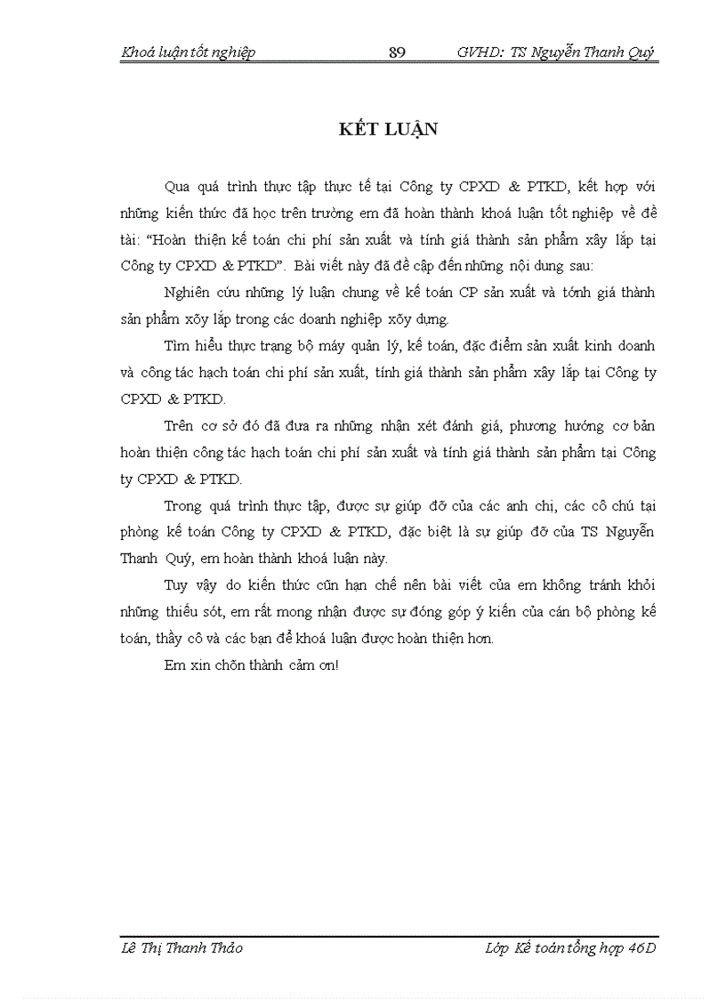 image for page Hoàn thiện kế toán chi phí sản xuất và tính giá thành sản phẩm xây lắp tại Công ty cổ phần xây dựng và phát triển kinh doanh