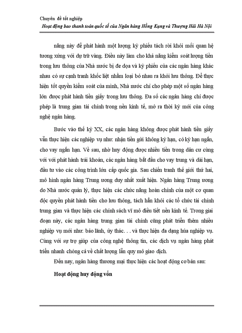 image for page Hoạt động bao thanh toán quốc tế tại Ngân hàng Hồng Kông và Thượng Hải Hà Nội