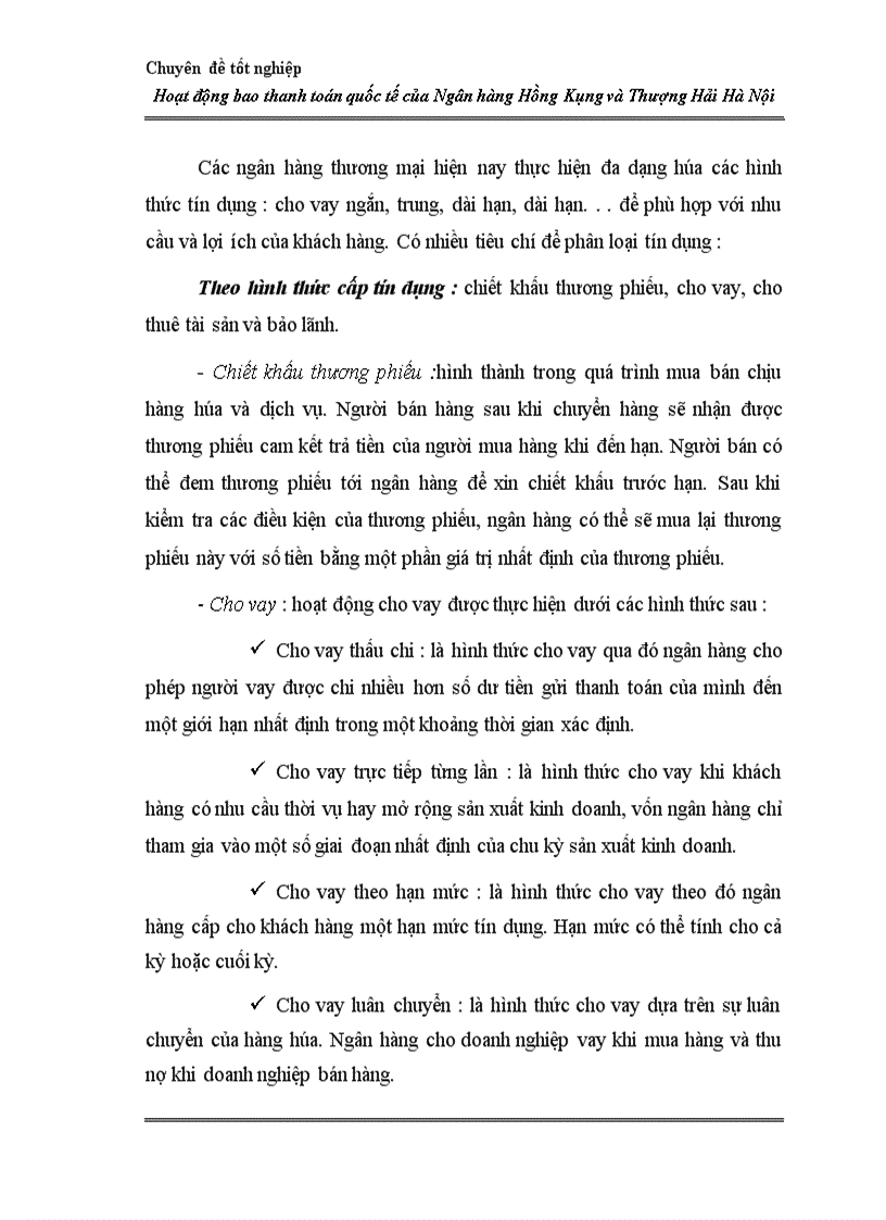 image for page Hoạt động bao thanh toán quốc tế tại Ngân hàng Hồng Kông và Thượng Hải Hà Nội
