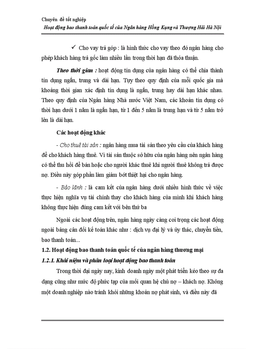 image for page Hoạt động bao thanh toán quốc tế tại Ngân hàng Hồng Kông và Thượng Hải Hà Nội