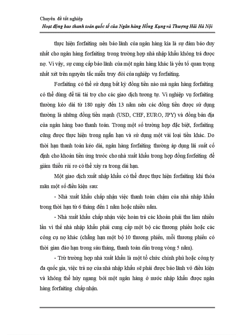 image for page Hoạt động bao thanh toán quốc tế tại Ngân hàng Hồng Kông và Thượng Hải Hà Nội