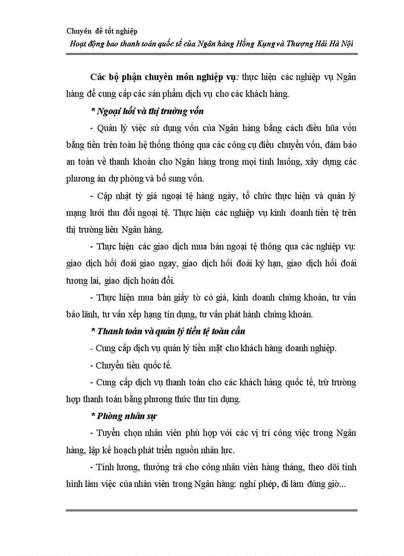 image for page Hoạt động bao thanh toán quốc tế tại Ngân hàng Hồng Kông và Thượng Hải Hà Nội