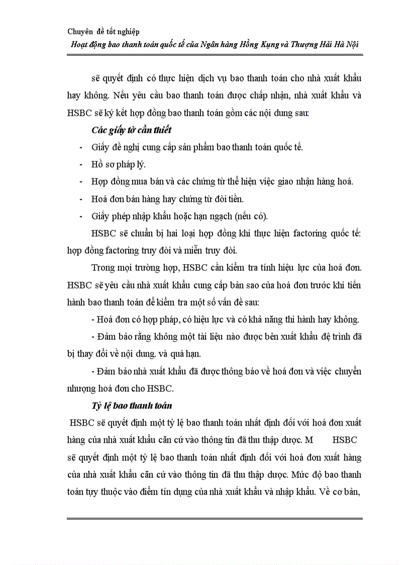 image for page Hoạt động bao thanh toán quốc tế tại Ngân hàng Hồng Kông và Thượng Hải Hà Nội