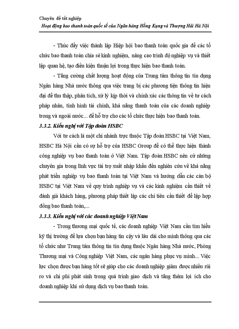 image for page Hoạt động bao thanh toán quốc tế tại Ngân hàng Hồng Kông và Thượng Hải Hà Nội