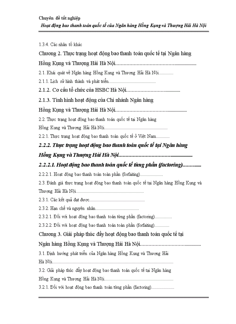 image for page Hoạt động bao thanh toán quốc tế tại Ngân hàng Hồng Kông và Thượng Hải Hà Nội