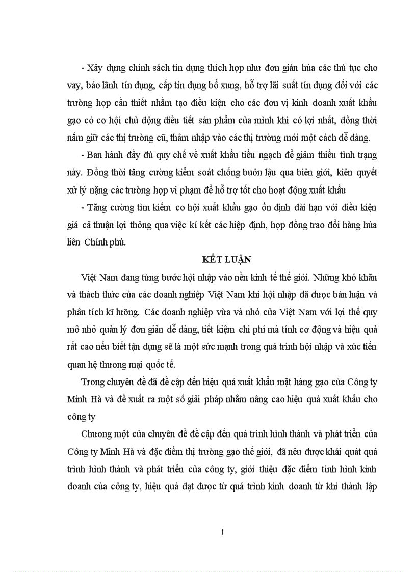 image for page Nâng cao hiệu quả xuất mặt hàng gạo tại Công ty Minh Hà