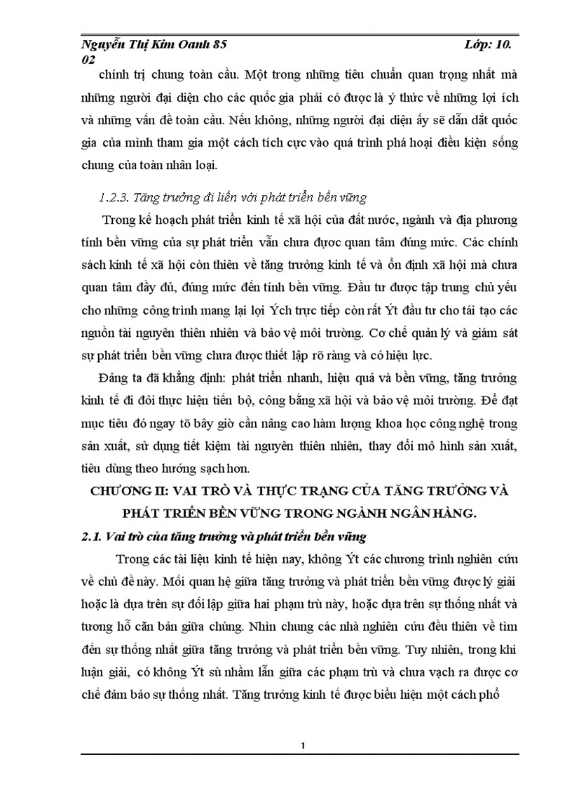 image for page Mối quan hệ giữa tăng trưởng và phát triển bền vững trong lĩnh vực Ngân Hàng 1