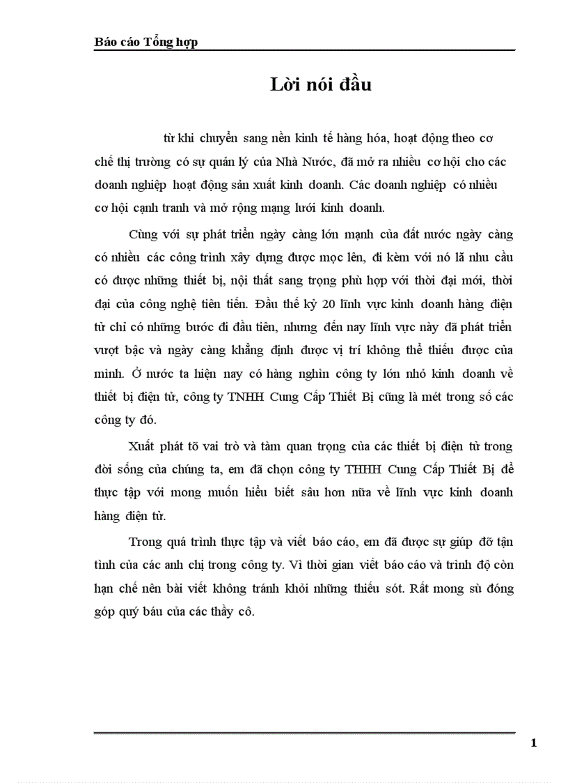 image for page Báo cáo thực tập tổng hợp của ông ty THHH Cung Cấp Thiết Bị