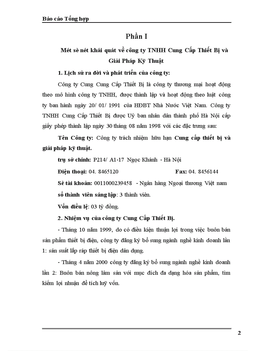 image for page Báo cáo thực tập tổng hợp của ông ty THHH Cung Cấp Thiết Bị