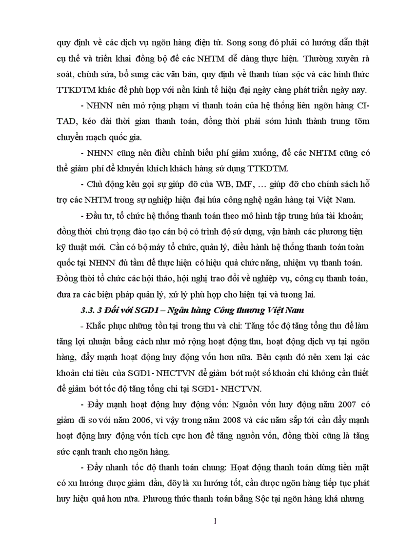 image for page Một số giải pháp góp phần mở rộng thanh toán không dùng tiền mặt tại SGD1 NHCTVN 1