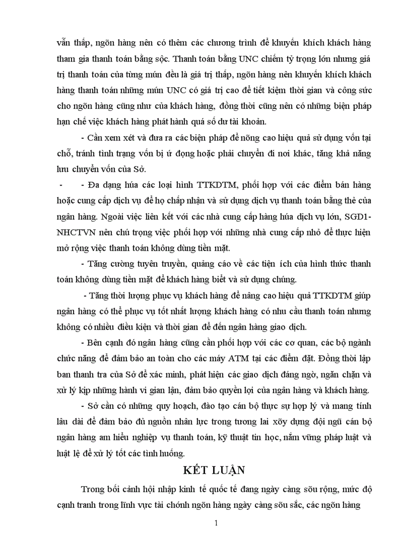 image for page Một số giải pháp góp phần mở rộng thanh toán không dùng tiền mặt tại SGD1 NHCTVN 1