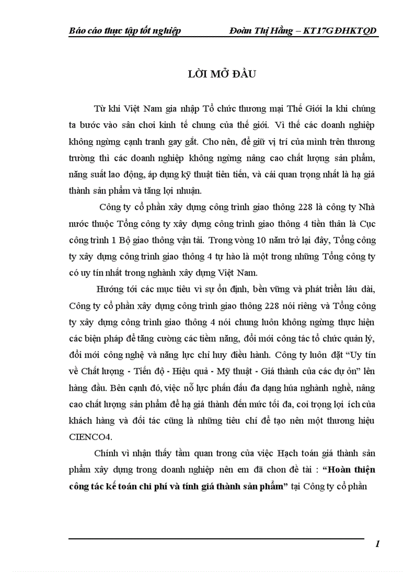 image for page Hoàn thiện công tác hạch toán chi phí sản xuất và tính giá thành sản phẩm tại công ty cổ phần xây dựng công trình giao thông 228
