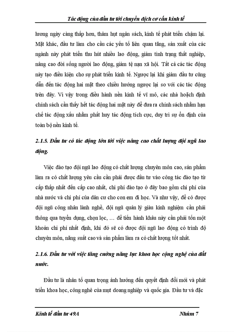image for page Tác động của đầu tư đến chuyển dịch cơ cấu kinh tế ở Việt nam 1