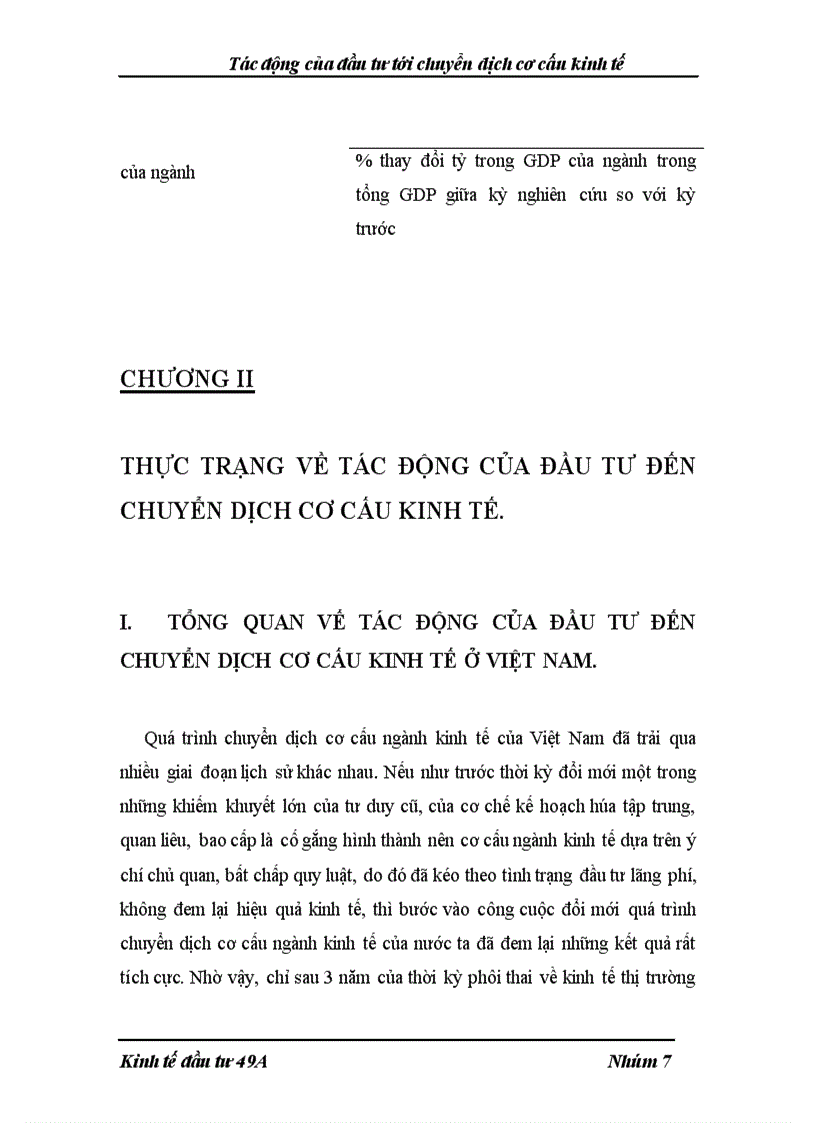 image for page Tác động của đầu tư đến chuyển dịch cơ cấu kinh tế ở Việt nam 1
