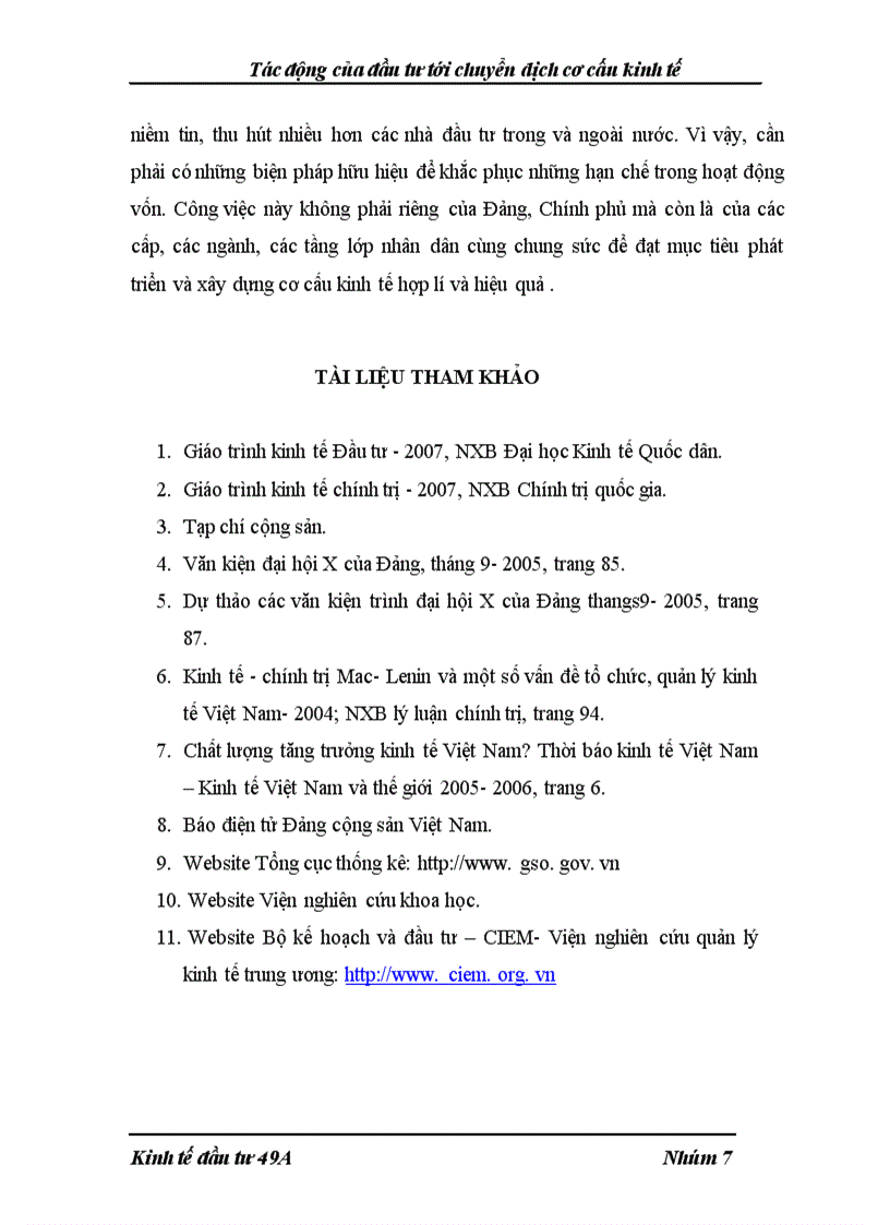 image for page Tác động của đầu tư đến chuyển dịch cơ cấu kinh tế ở Việt nam 1