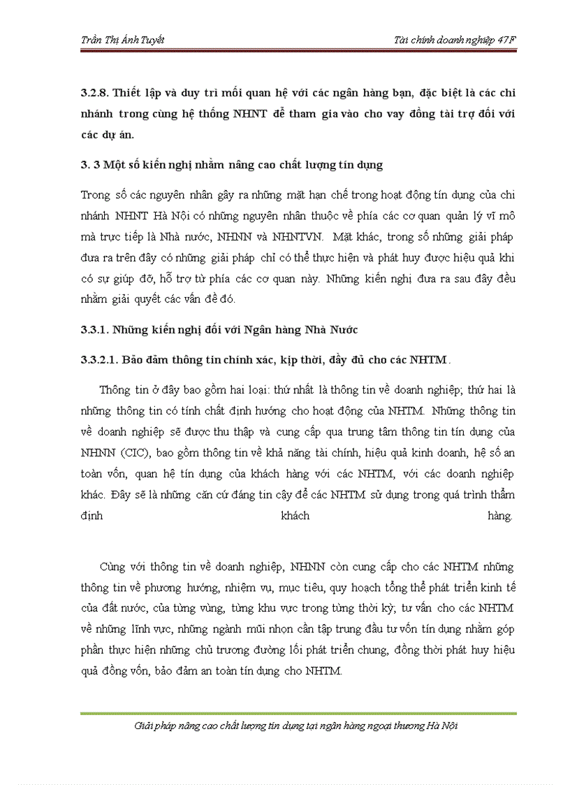 image for page Giải pháp nâng cao chất lượng tín dụng tại Ngân hàng Ngoại thương Hà Nội 1