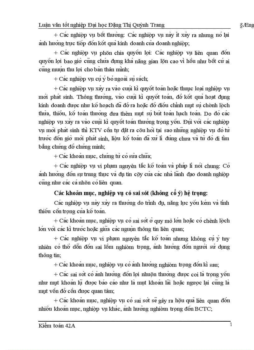 image for page Hoa n thiê n quy tri nh đa nh gia tro ng yê u va ru i ro kiê m toa n trong kiê m toa n BCTC do Công ty cô phâ n Kiê m toa n va Tư vâ n thư c hiê n