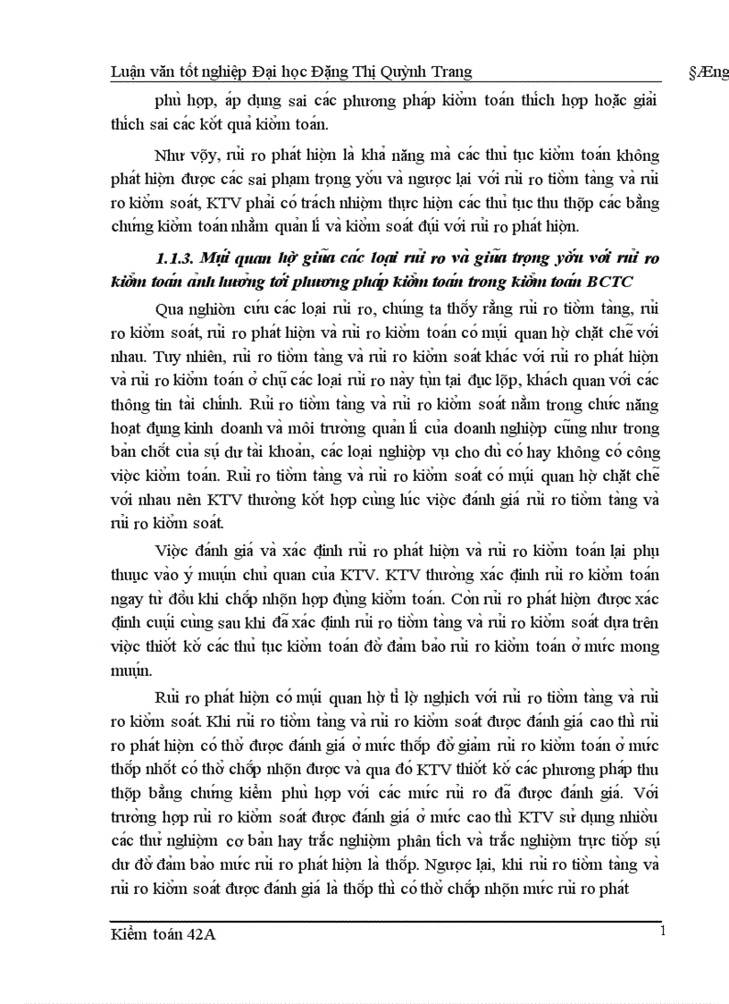 image for page Hoa n thiê n quy tri nh đa nh gia tro ng yê u va ru i ro kiê m toa n trong kiê m toa n BCTC do Công ty cô phâ n Kiê m toa n va Tư vâ n thư c hiê n