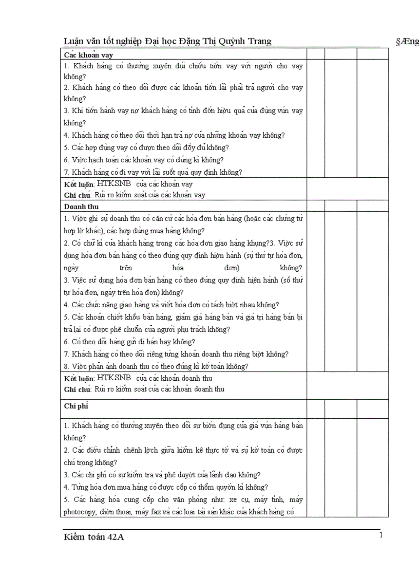 image for page Hoa n thiê n quy tri nh đa nh gia tro ng yê u va ru i ro kiê m toa n trong kiê m toa n BCTC do Công ty cô phâ n Kiê m toa n va Tư vâ n thư c hiê n