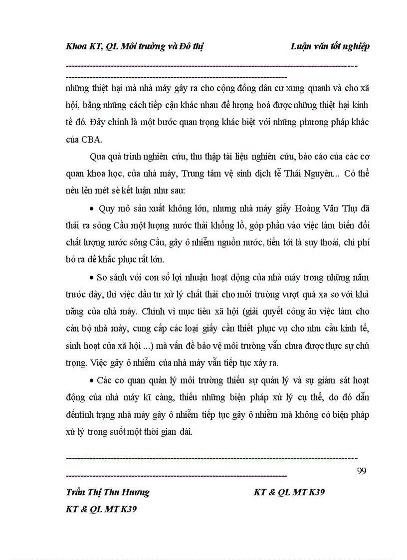 image for page Sử dụng phương pháp phân tích chi phí lợi ích mở rộng để đánh giá hiệu quả việc xây dựng hệ thống xử lí nước thải của nhà máy giấy Hoàng Văn Thụ