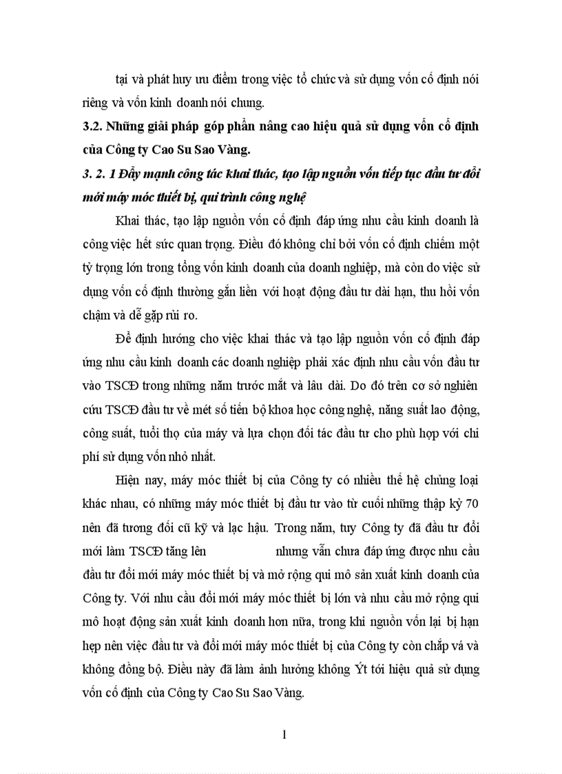 image for page Một số giải pháp chủ yếu nhằm góp phần nâng cao hiệu quả sử dụng vốn cố định ở Công ty Cao Su Sao Vàng 1