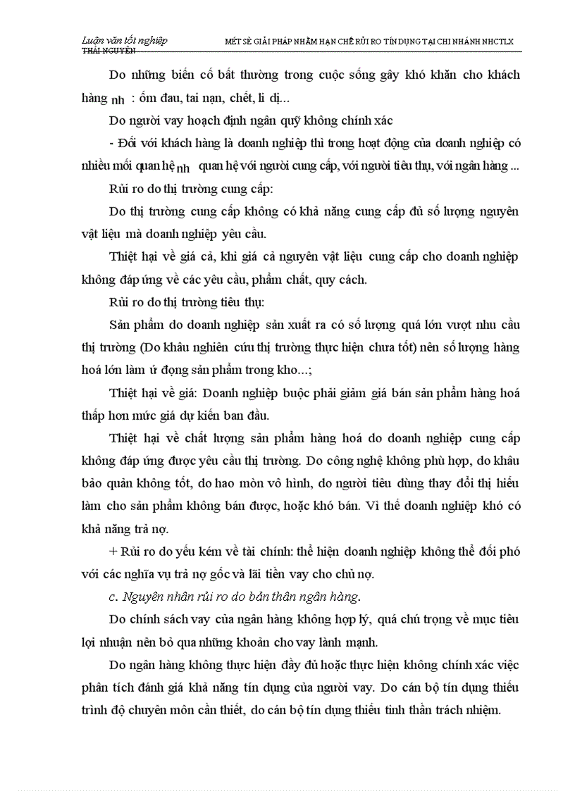 image for page Một số biện pháp nhằm hạn chế rủi ro tín dụng tại chi nhánh Ngân hàng Công thương Lưu Xá Thái Nguyên 1