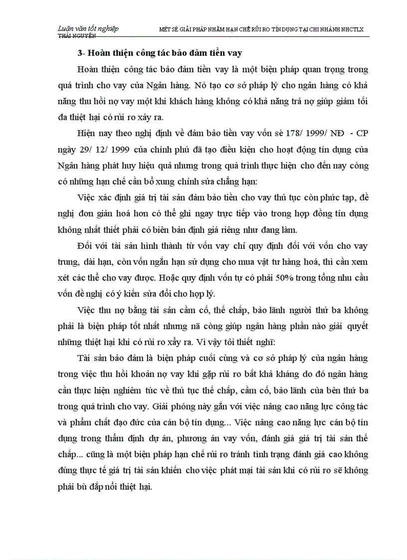 image for page Một số biện pháp nhằm hạn chế rủi ro tín dụng tại chi nhánh Ngân hàng Công thương Lưu Xá Thái Nguyên 1