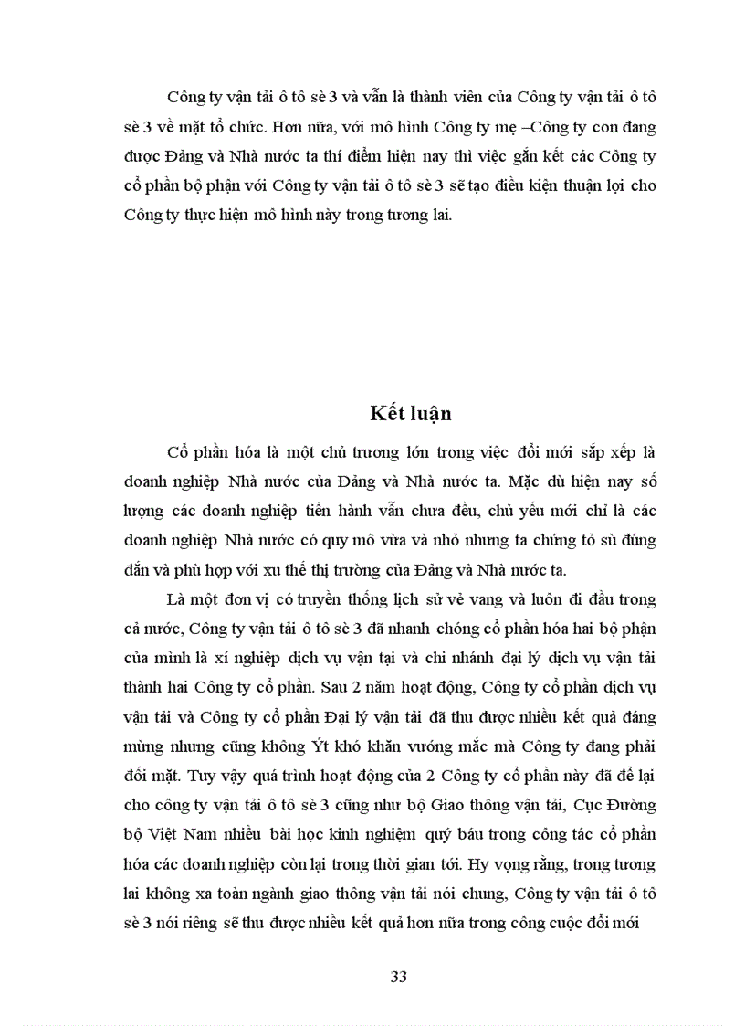 image for page Tiến trình Cổ phần hóa Công ty Vận tải ô tô số 3 Cục Đường bộ Việt Nam thuộc Bộ Giao thông Vận tải Những bài học kinh nghiệm rút ta