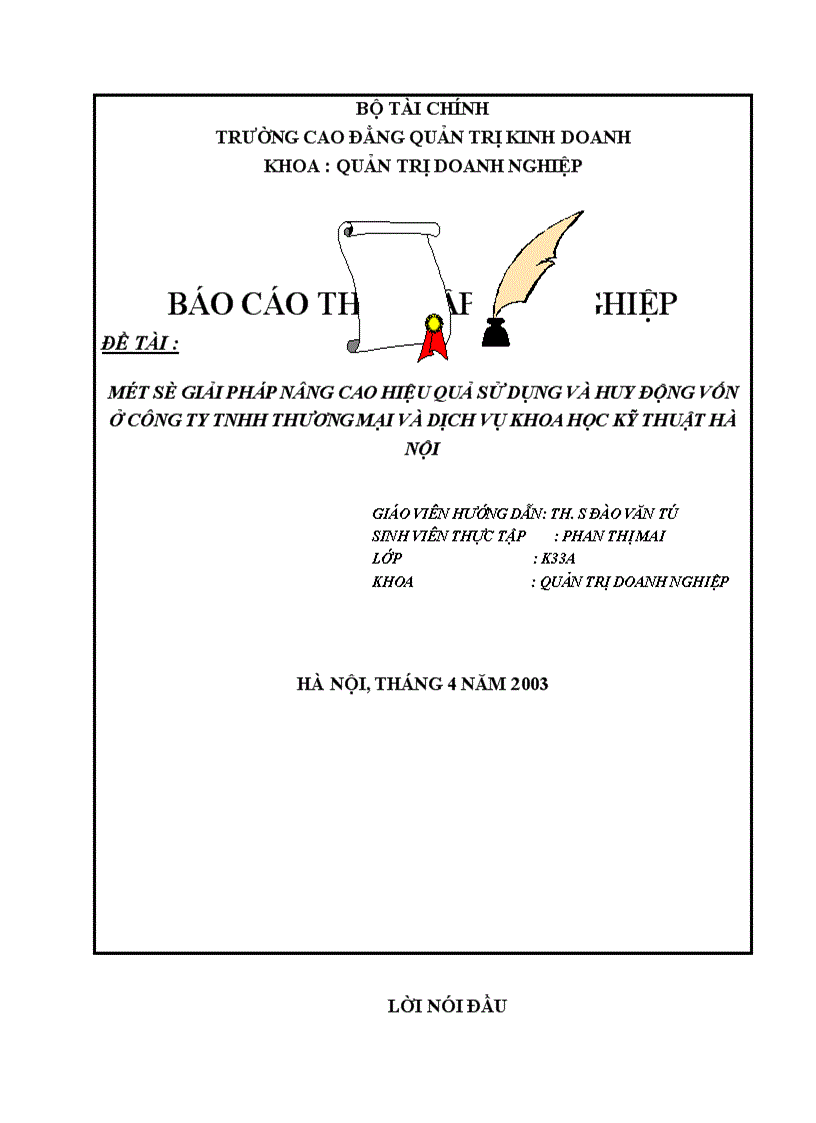 image for page Một số giải pháp nâng cao hiệu quả huy động và sử dụng vốn ở công ty TNHH thương mại và dịch vụ khoa học kỹ thuật Hà Nội