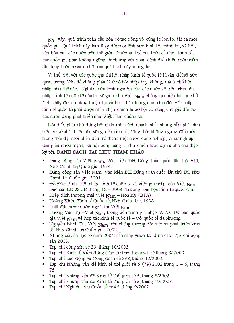 image for page Tác động của quá trình hội nhập kinh tế quốc tế đối với Việt Nam