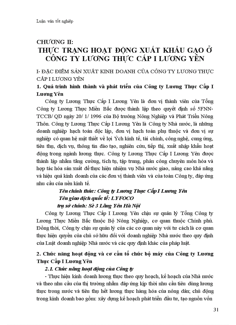 image for page Thực trạng và biện pháp thúc đẩy hoạt động xuất khẩu gạo ở Công ty Lương Thực Cấp I Lương Yên