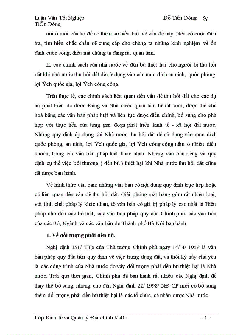 image for page Hoàn thiện chính sách và phương thức đền bù thiệt hại khi Nhà nước thu hồi đất trên địa bàn Thành phố Hà Nội