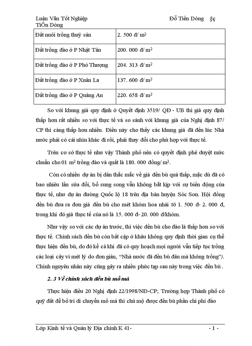 image for page Hoàn thiện chính sách và phương thức đền bù thiệt hại khi Nhà nước thu hồi đất trên địa bàn Thành phố Hà Nội