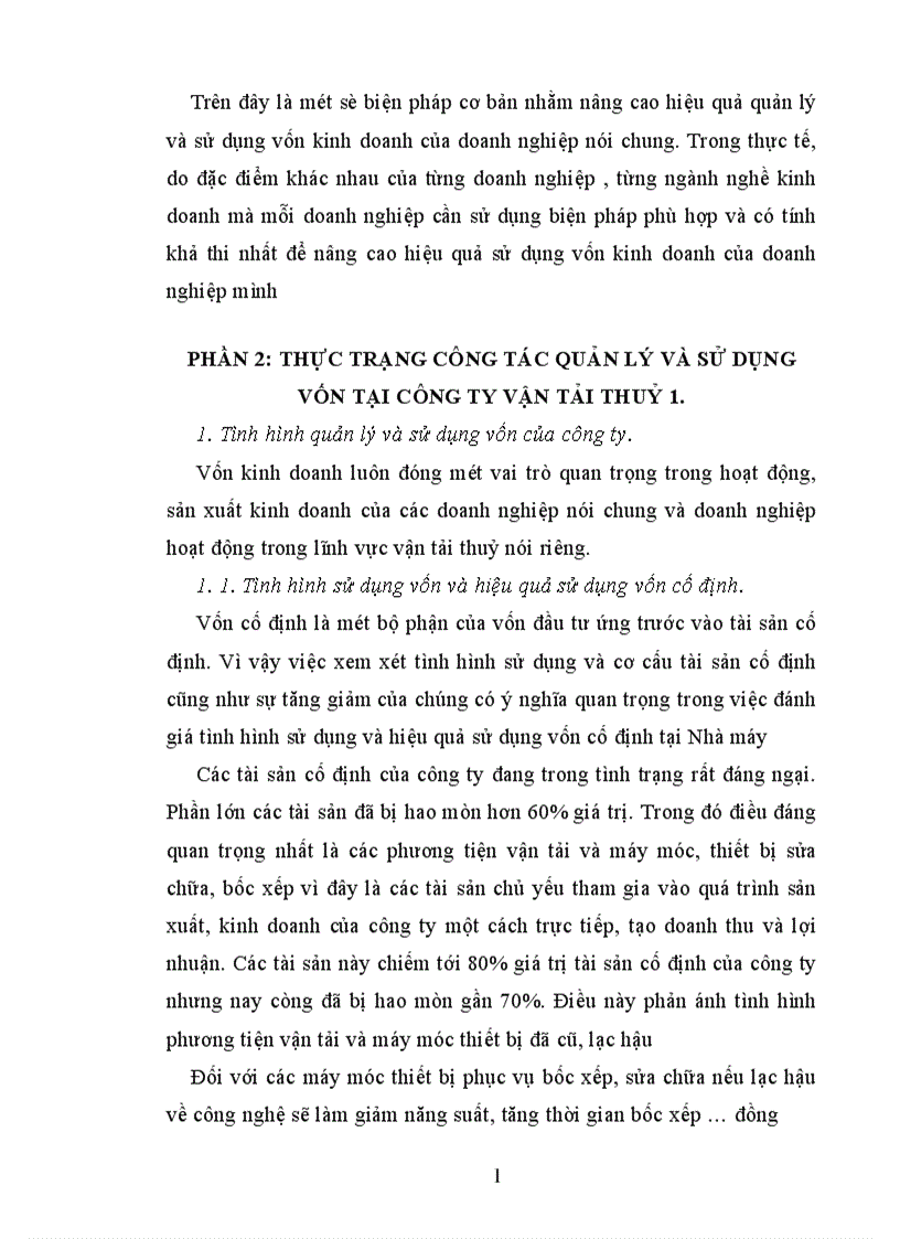 image for page Vốn kinh doanh và một số giải pháp nâng cao hiệu quả sử dụng vốn kinh doanh tại công ty vận tải thuỷ 1
