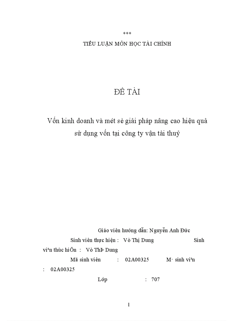 image for page Vốn kinh doanh và một số giải pháp nâng cao hiệu quả sử dụng vốn kinh doanh tại công ty vận tải thuỷ 1