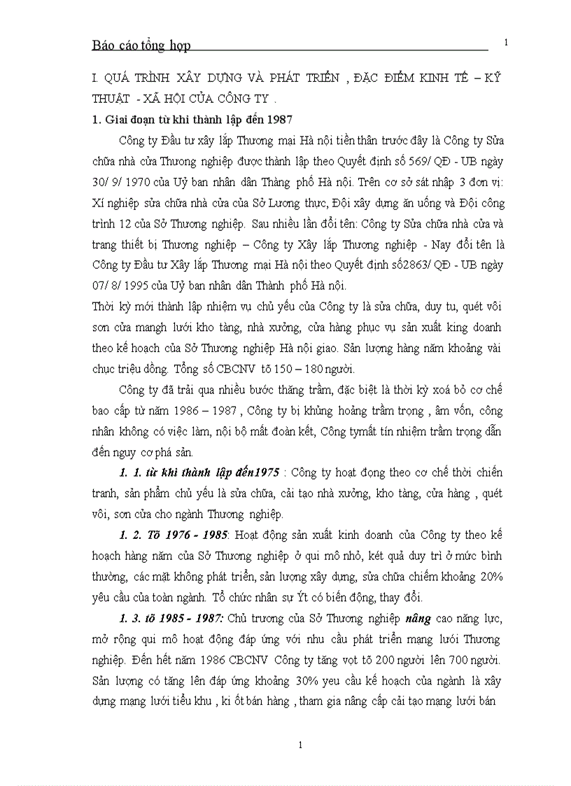 image for page Báo cáo tổng hợp tại Công ty Đầu tư xây lắp Thương mại Hà nội