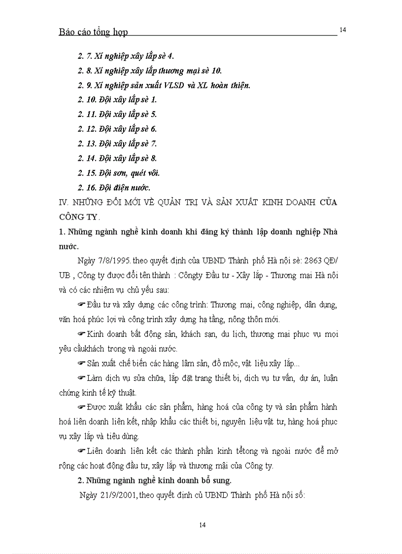 image for page Báo cáo tổng hợp tại Công ty Đầu tư xây lắp Thương mại Hà nội