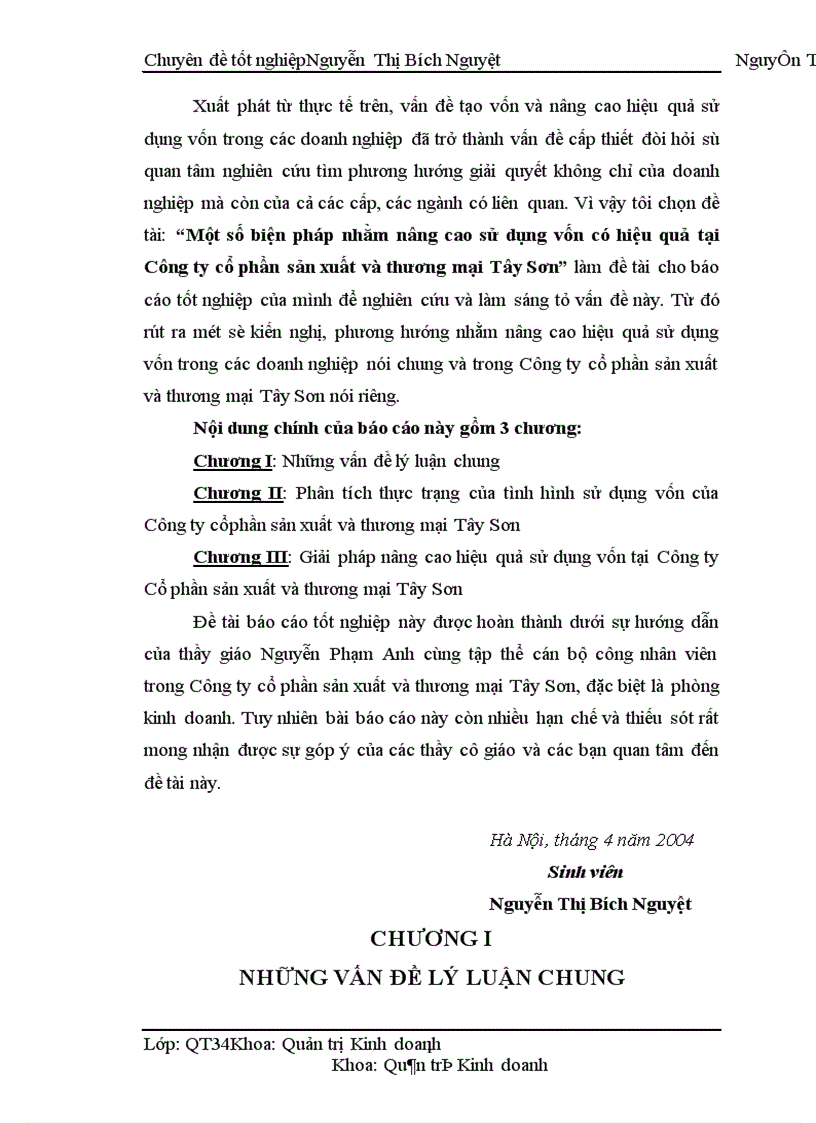image for page Một số biện pháp nhằm nâng cao sử dụng vốn có hiệu quả tại Công ty cổ phần sản xuất và thương mại Tây Sơn 1