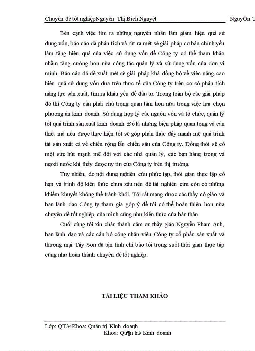 image for page Một số biện pháp nhằm nâng cao sử dụng vốn có hiệu quả tại Công ty cổ phần sản xuất và thương mại Tây Sơn 1