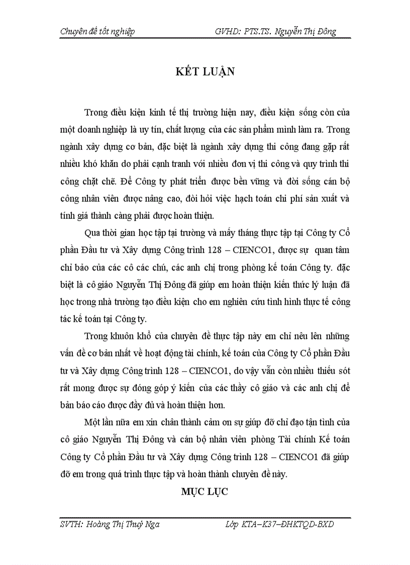 image for page Kế toán chi phí sản xuất và tính giá thành sản phẩm xây lắp tại Công ty cổ phần đầu tư và xây dựng công trình 128 CIenco1